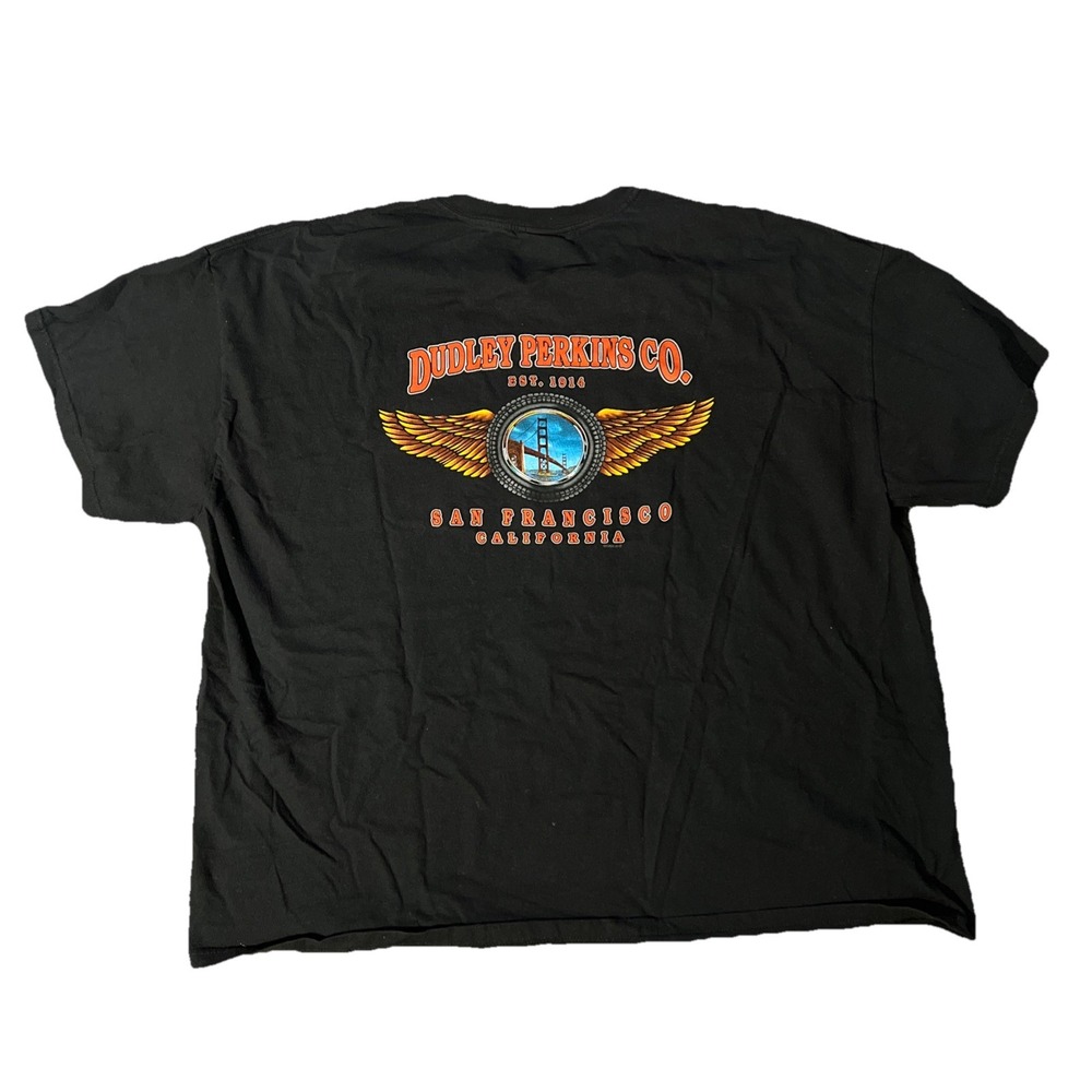 Vtg 1999 Harley Davidson Dudley Perkins Co San Francisco T-Shirt Made in USA 3XL